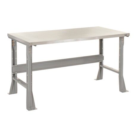 Global Industrial Flared Leg Workbench w/ Stainless Steel Square Edge Top, 48inW x 30inD, Gray 239121